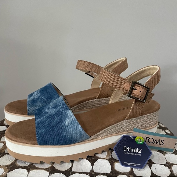 Title: TOMS Diana Espadrille Wedge Sandals Women’s Size 12 Platform Open Toe - Picture 1 of 7